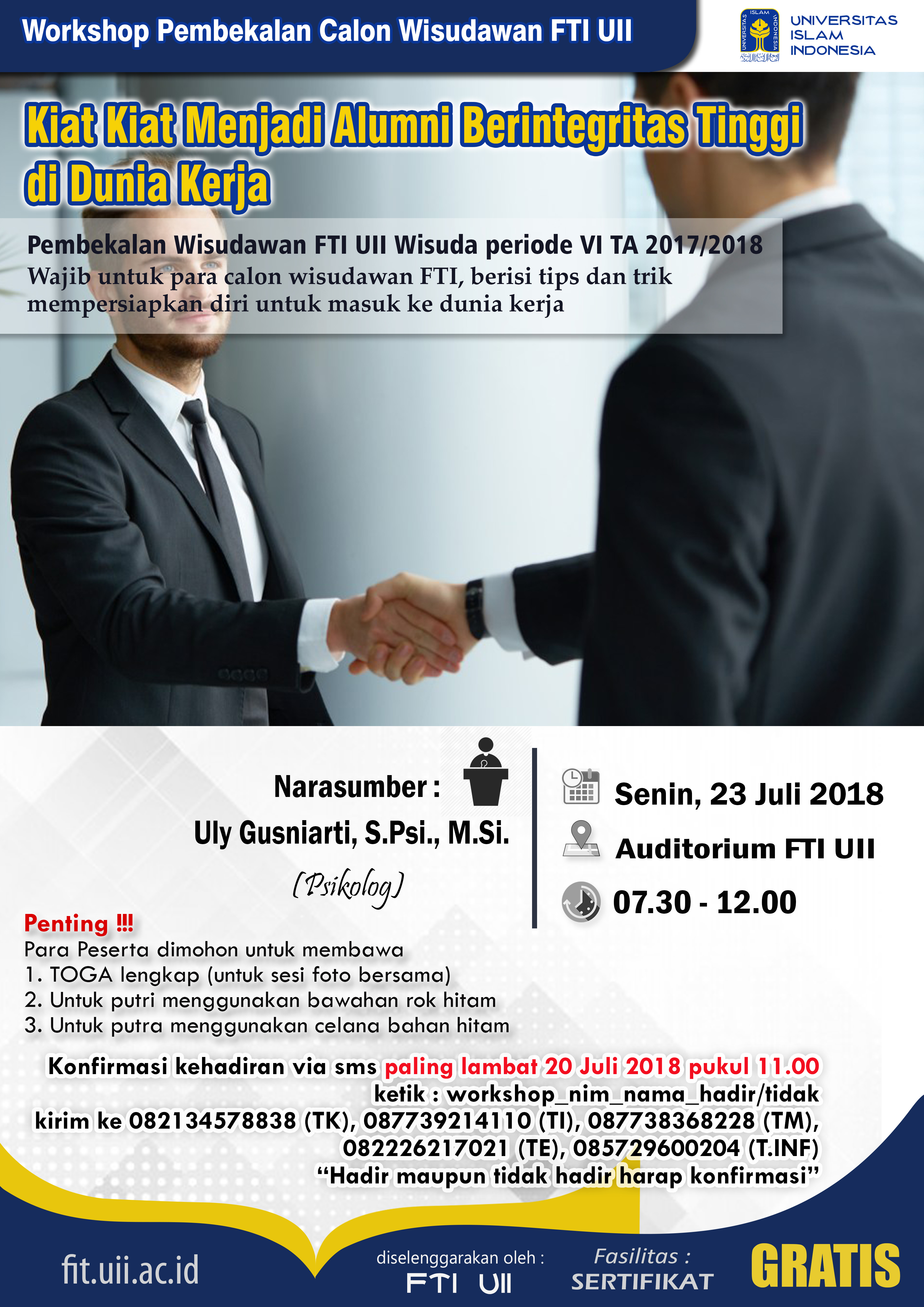 Pembekalan Wisudawan JULI 2018 fix